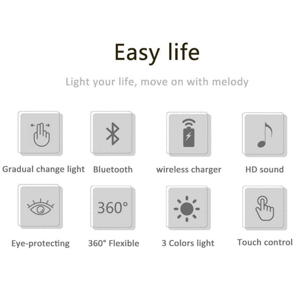 Frendorf | Bluetooth-Lautsprecher Wireless Charger Tischlampe