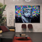 Schöne Mädchen Graffiti Kreatives Haar - Leinwand Wandkunst Gemälde