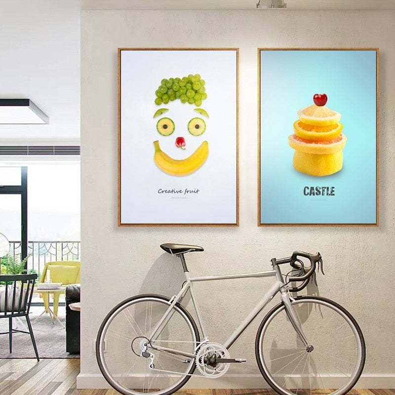 Dancing Cool Fruits - Leinwand Wandkunst Malerei