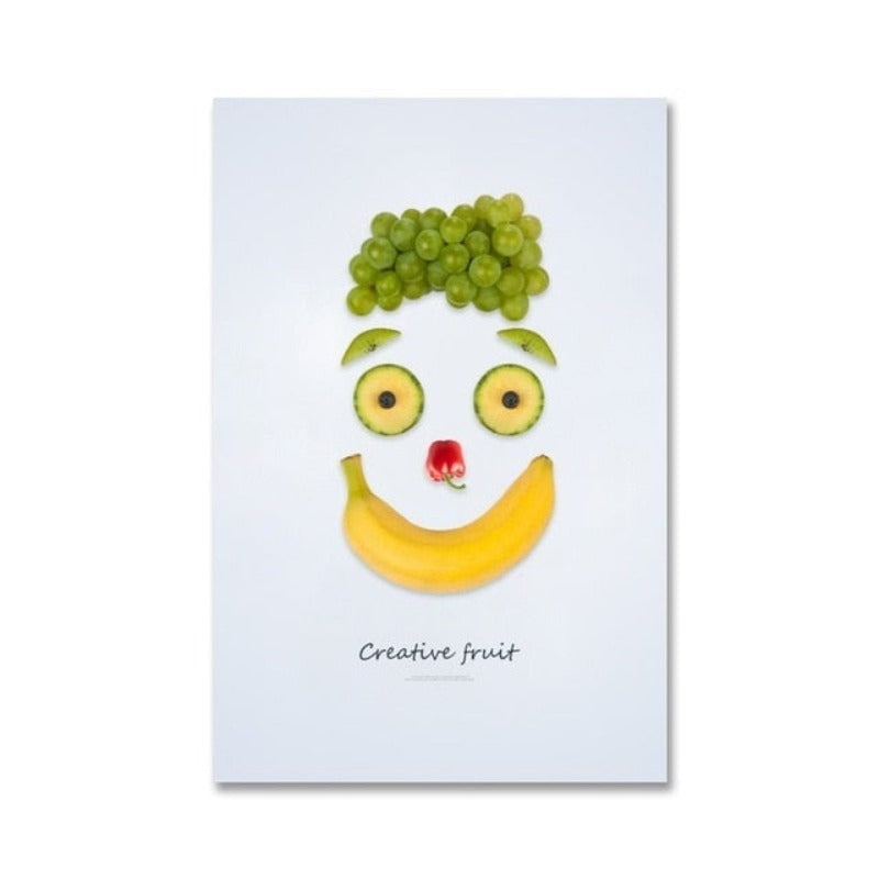 Dancing Cool Fruits - Leinwand Wandkunst Gemälde