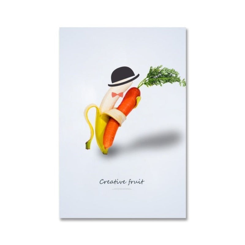 Dancing Cool Fruits - Leinwand Wandkunst Gemälde