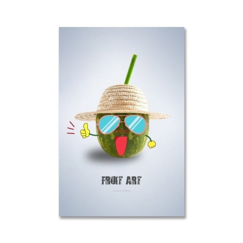 Dancing Cool Fruits - Leinwand Wandkunst Malerei