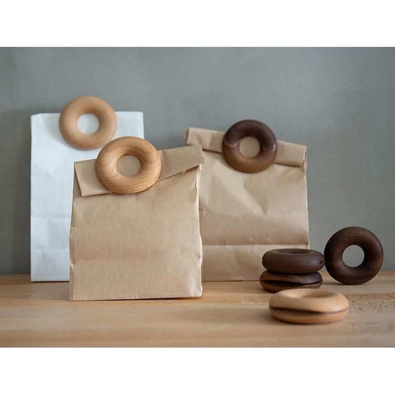Frendorf | ClipCircle Holz-Doughnut-Klammern | Umweltfreundliche Beutelverschlüsse | Frischegarantie für Ihre Lebensmittel