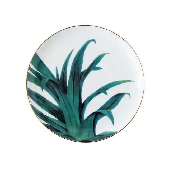 Frendorf | JungleWave Tropisches Keramikgeschirr | Exotisches Design | Hochwertige Teller & Schalen