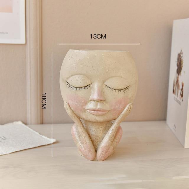 Frendorf | BlushBloom Deko-Blumentopf im Gesicht-Design | Modern & Einzigartig | Für Pflanzen & Deko-Liebhaber