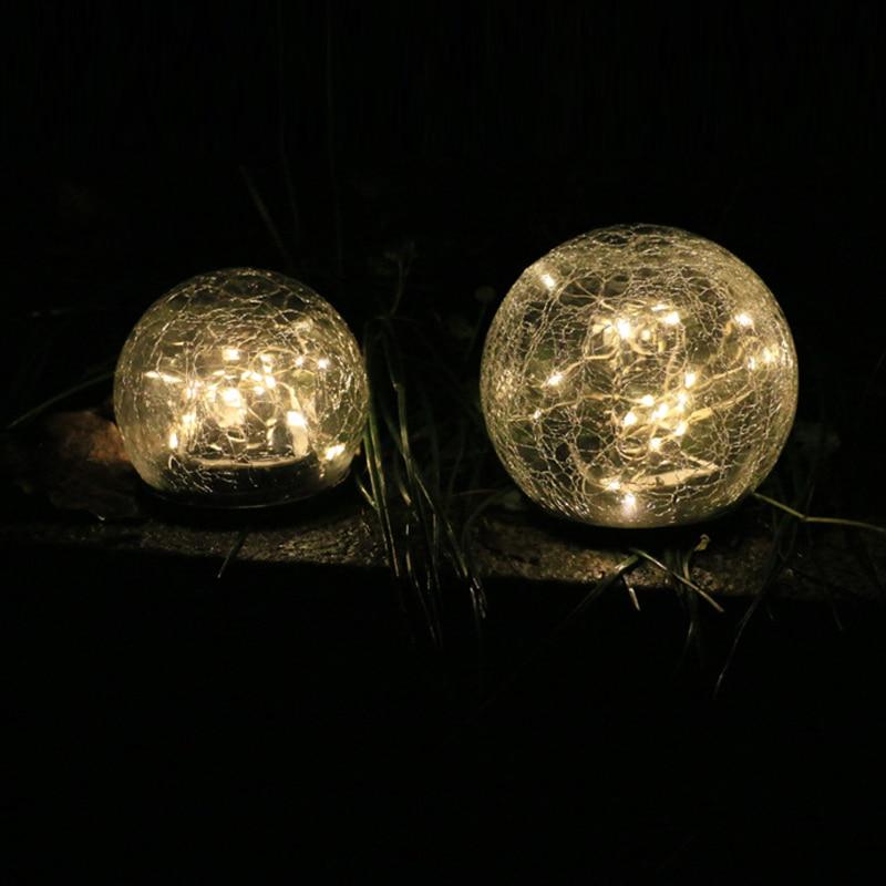 Frendorf | GlaciaLux - Solar Gartenleuchte | Bruchglas Kugeldesign | LED Beleuchtung für Außen
