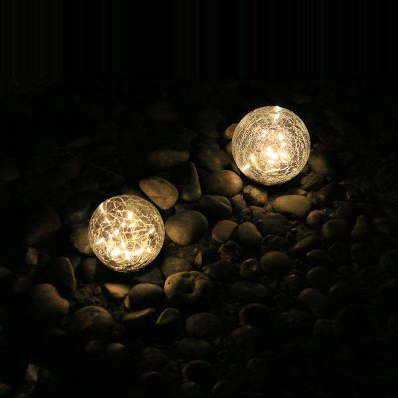 Frendorf | GlaciaLux - Solar Gartenleuchte | Bruchglas Kugeldesign | LED Beleuchtung für Außen