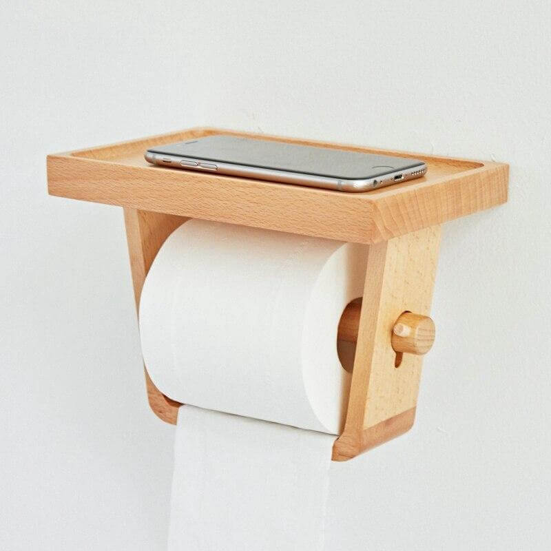 Frendorf | Holz einfacher Toilettenpapierhalter
