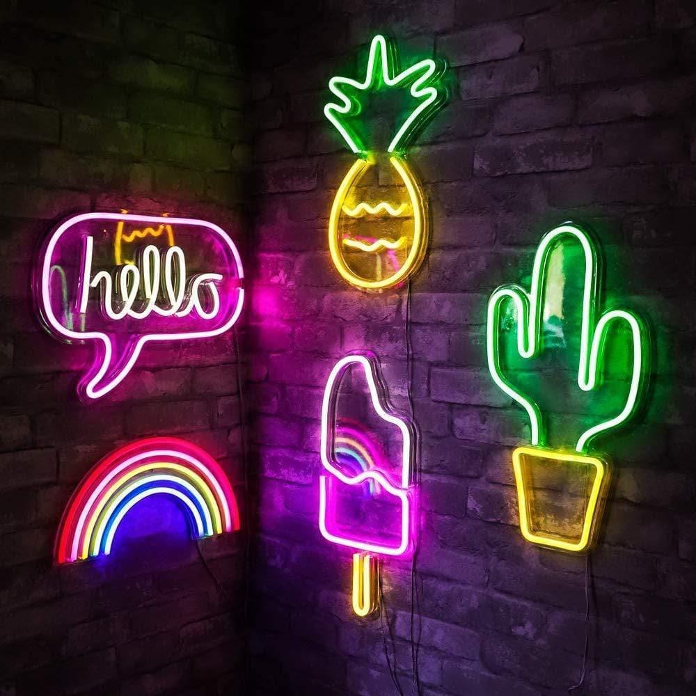 Frendorf | GlowFruit Ananas Neon Wanddekoration | LED Leuchte | Tropisches Ambiente | Wandkunst