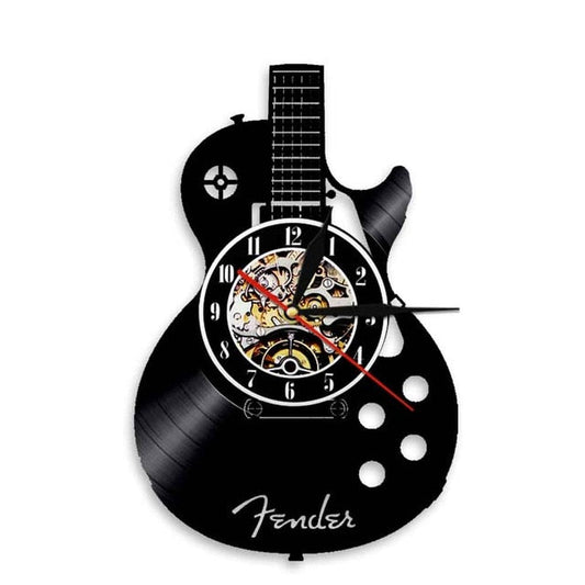 Antike Stil Vinyl-Schallplatten Akustikgitarre LED Wanduhr Für Musikliebhaber