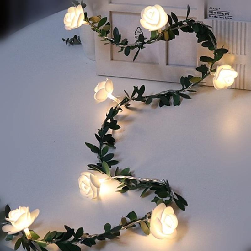 Frendorf | RoseGlow LED Lichterkette mit Rosenranken | Romantische Dekoration | Für Zuhause & Feste