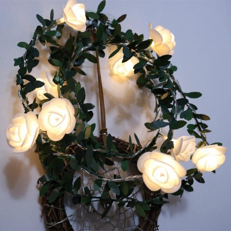 Frendorf | RoseGlow LED Lichterkette mit Rosenranken | Romantische Dekoration | Für Zuhause & Feste