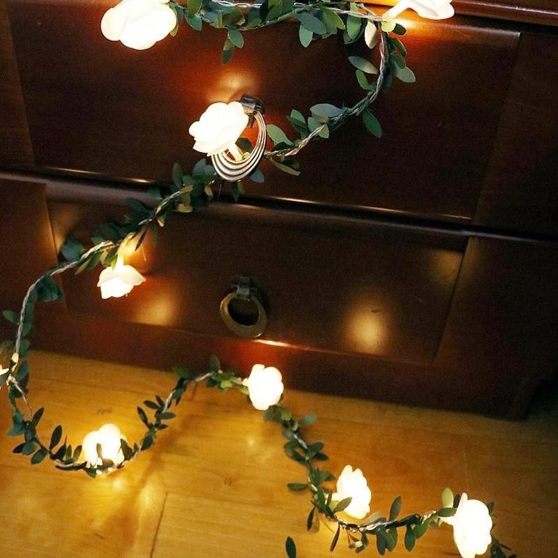 Frendorf | RoseGlow LED Lichterkette mit Rosenranken | Romantische Dekoration | Für Zuhause & Feste