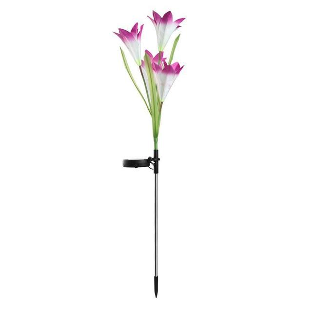 Frendorf | LilaGlowen - LED Lilien Gartenlichter | Solarbetrieben | Wetterfest | Stimmungsvolle Außenbeleuchtung