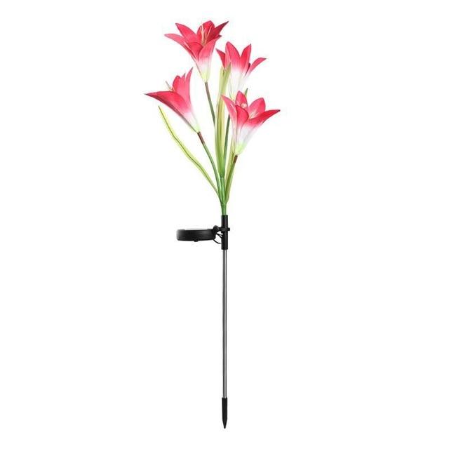 Frendorf | LilaGlowen - LED Lilien Gartenlichter | Solarbetrieben | Wetterfest | Stimmungsvolle Außenbeleuchtung
