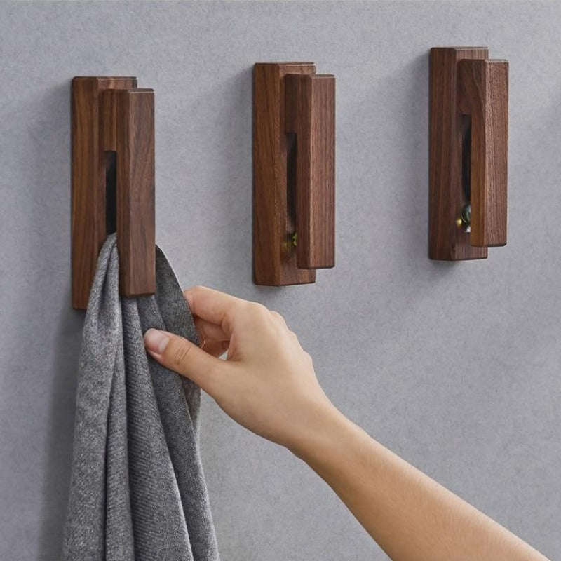 Nordische Holzhandtuchhalter für das Badezimmer