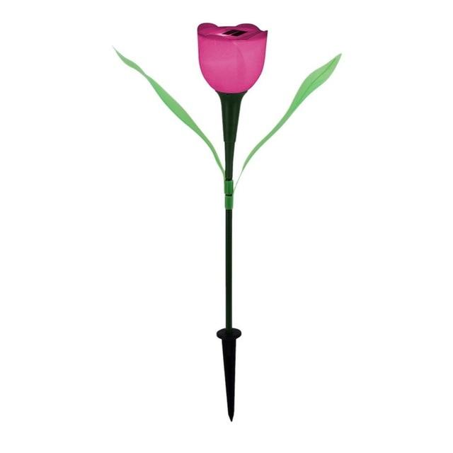 Frendorf | Tulumi Solar Gartenleuchte | Tulpen-Design | Farbige LED-Lichter | Wetterfeste Dekoration für Außenbereiche
