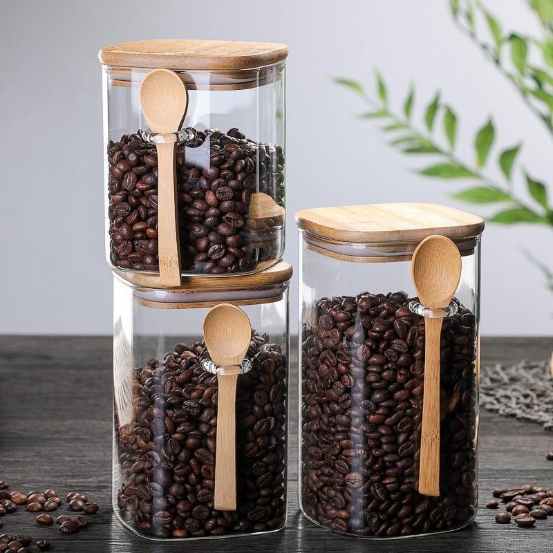 Frendorf | BambooFresh Glasbehälter mit Bambusdeckel | Nachhaltige Lebensmittelaufbewahrung | In 3 Größen erhältlich