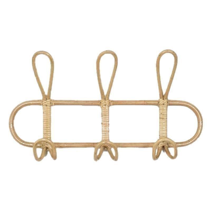 Frendorf | Rattivo Dreifach-Haken-Wandhänger aus Rattan | Natürliches Design | Praktische & stilvolle Aufbewahrung