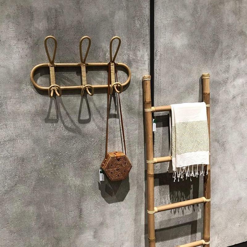 Frendorf | Rattivo Dreifach-Haken-Wandhänger aus Rattan | Natürliches Design | Praktische & stilvolle Aufbewahrung