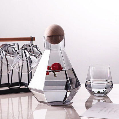 Frendorf | Glasselle Diamant Glas Set | Handgefertigte Trinkgläser & Karaffen | Luxuriöse Glasware für Wein, Wasser & Cocktails