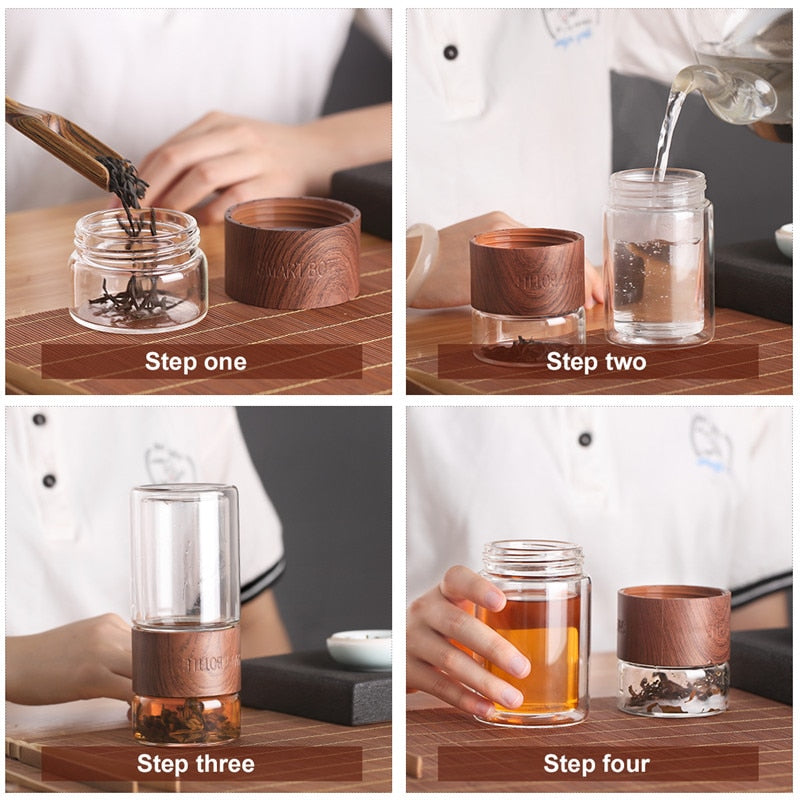 Einfach tragbarer Glas-Teefilter