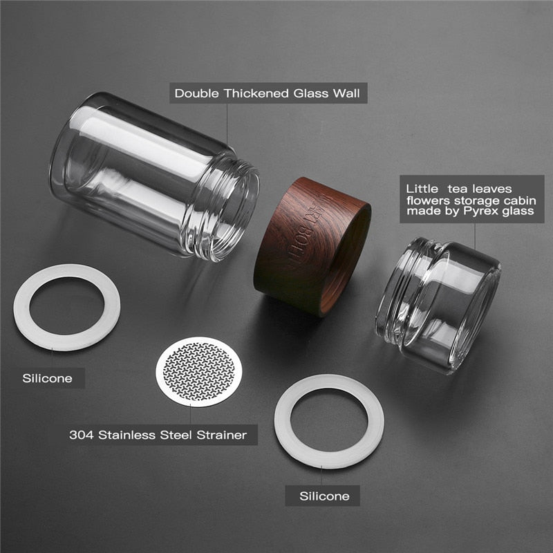 Einfach tragbarer Glas-Teefilter
