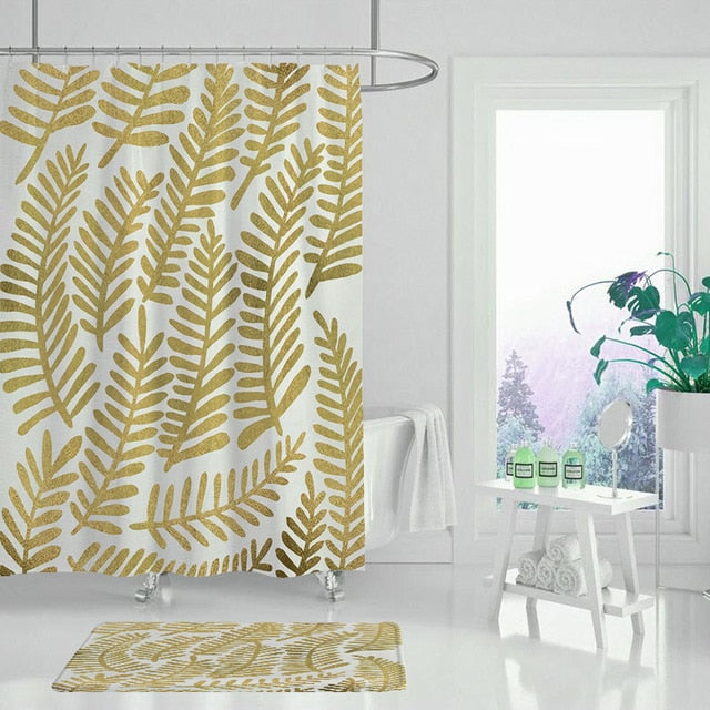 Gabby Golden Fern Duschvorhänge