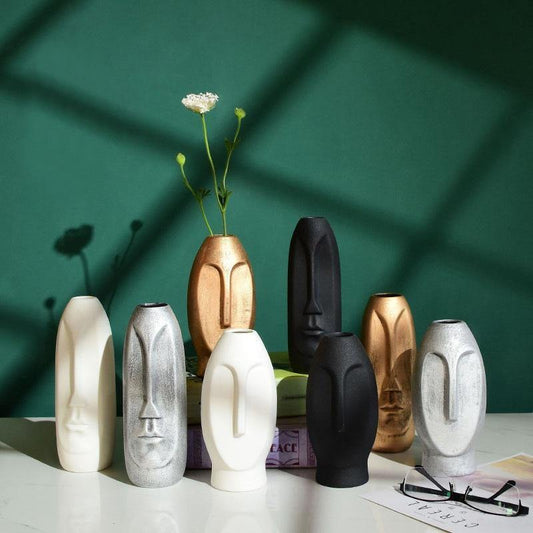 Frendorf | VaseMuse Abstrakte Keramikvase mit Gesichtsdesign | Modernes Deko-Highlight | Zeitlos & Elegant