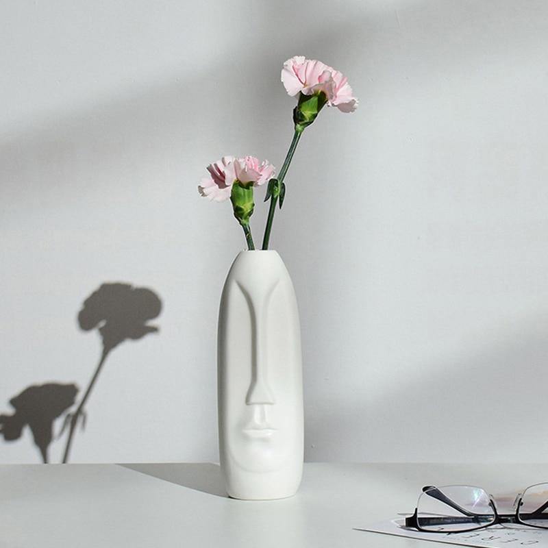 Frendorf | VaseMuse Abstrakte Keramikvase mit Gesichtsdesign | Modernes Deko-Highlight | Zeitlos & Elegant