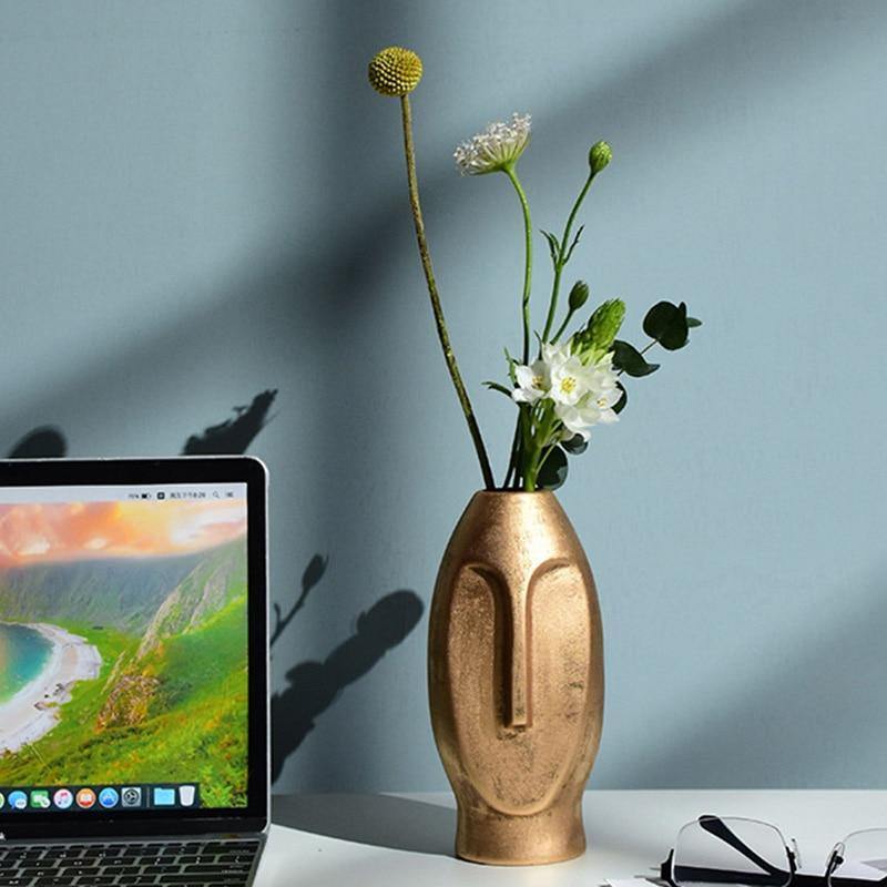 Frendorf | VaseMuse Abstrakte Keramikvase mit Gesichtsdesign | Modernes Deko-Highlight | Zeitlos & Elegant