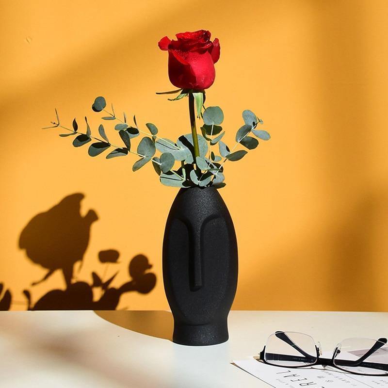 Frendorf | VaseMuse Abstrakte Keramikvase mit Gesichtsdesign | Modernes Deko-Highlight | Zeitlos & Elegant