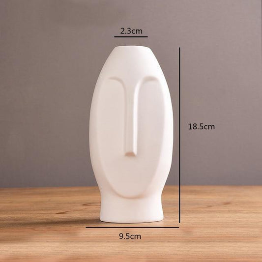 Frendorf | VaseMuse Abstrakte Keramikvase mit Gesichtsdesign | Modernes Deko-Highlight | Zeitlos & Elegant