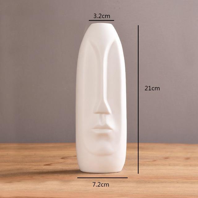 Frendorf | VaseMuse Abstrakte Keramikvase mit Gesichtsdesign | Modernes Deko-Highlight | Zeitlos & Elegant