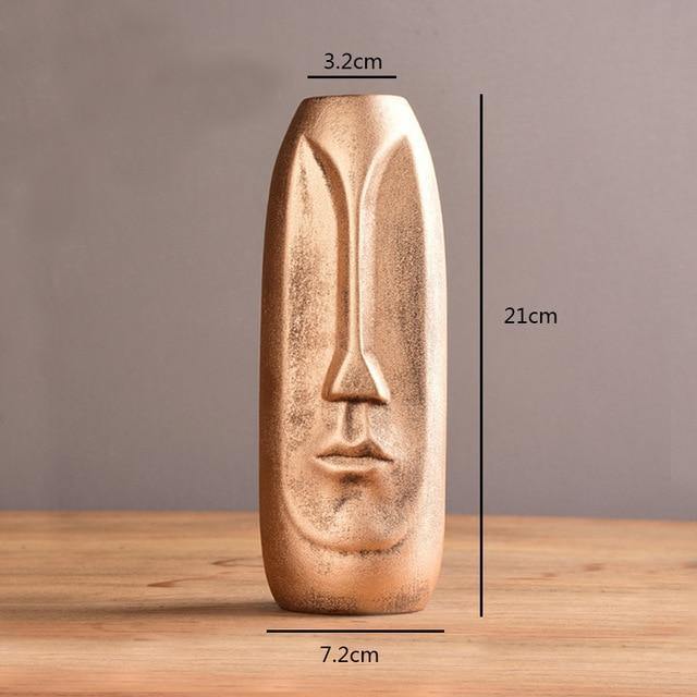 Frendorf | VaseMuse Abstrakte Keramikvase mit Gesichtsdesign | Modernes Deko-Highlight | Zeitlos & Elegant