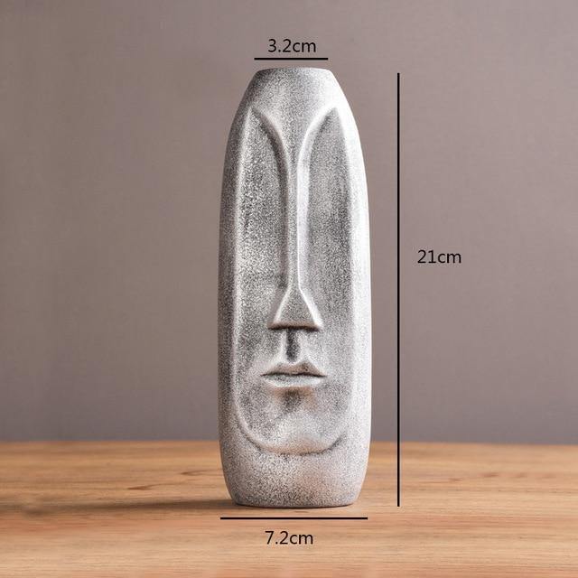 Frendorf | VaseMuse Abstrakte Keramikvase mit Gesichtsdesign | Modernes Deko-Highlight | Zeitlos & Elegant