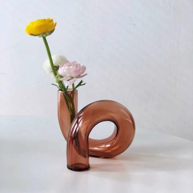 Frendorf | LoopSphere Hydroponik Vase im Kreisdesign | Modernes Pflanzgefäß | Minimalistische Dekoration | Für Zuhause oder Büro