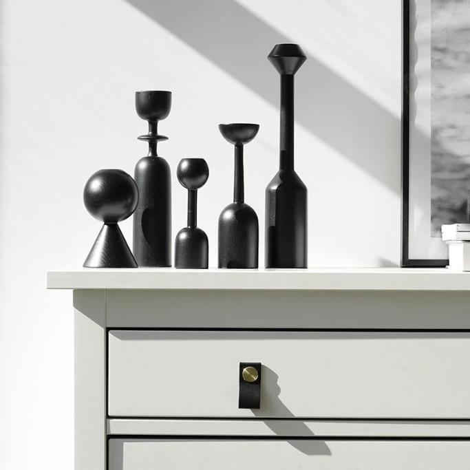 Frendorf | Noirique Schwarze Kerzenhalter für Tafelkerzen | Stilvolles Design | Elegante Dekoration
