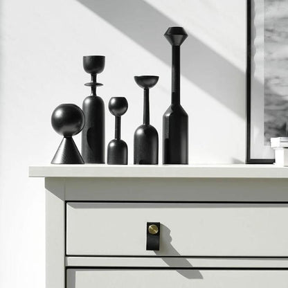 Frendorf | Noirique Schwarze Kerzenhalter für Tafelkerzen | Stilvolles Design | Elegante Dekoration