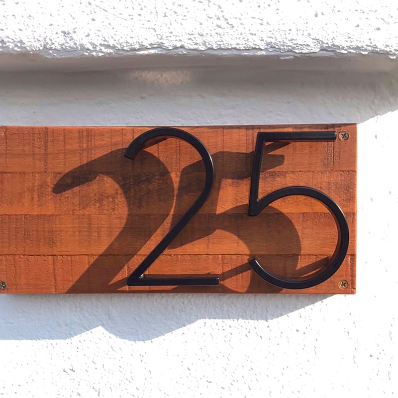 Royelux Moderne Hausnummern - Rostfreies Zinklegierung, Schwarze Oberfläche, 5" Hoch