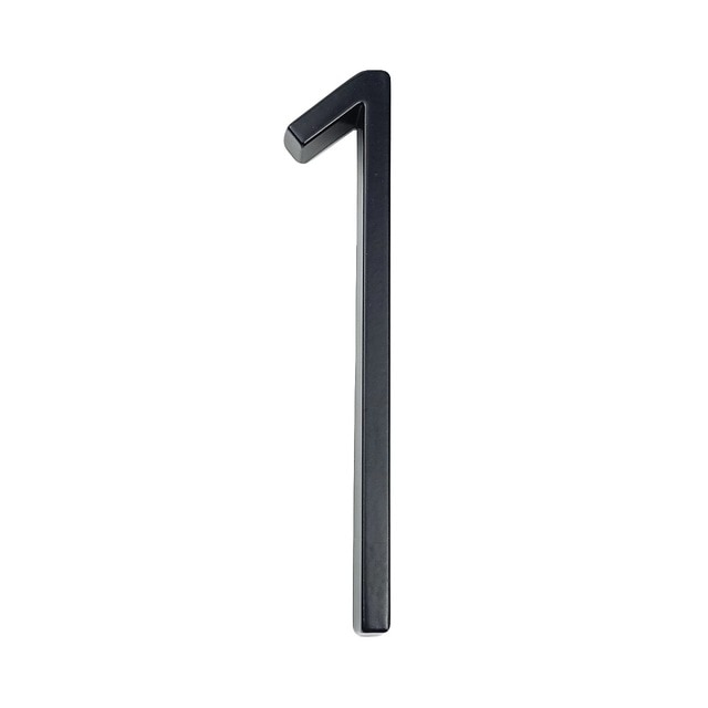 Royelux Moderne Hausnummern - Rostfreies Zinklegierung, Schwarze Oberfläche, 5" Hoch