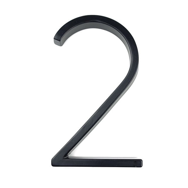 Royelux Moderne Hausnummern - Rostfreies Zinklegierung, Schwarze Oberfläche, 5" Hoch