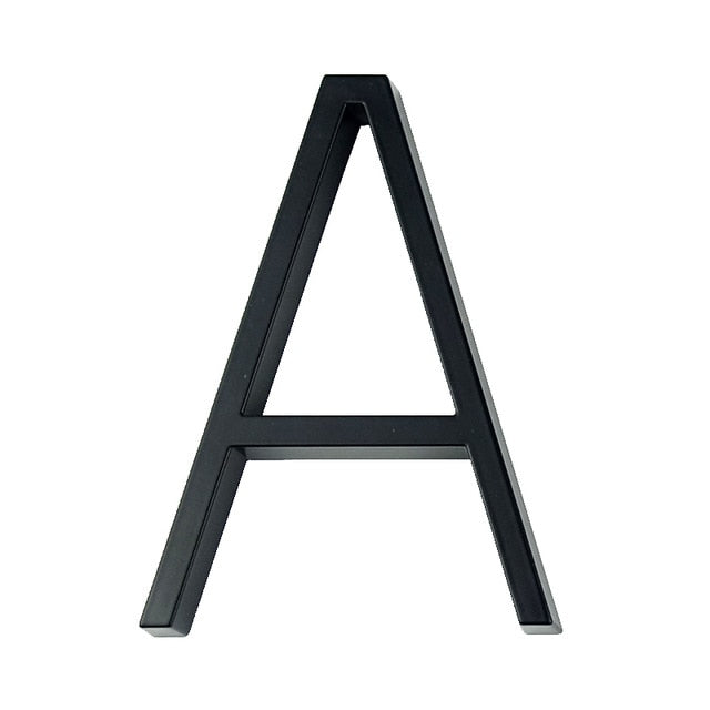 Royelux Moderne Hausnummern - Rostfreies Zinklegierung, Schwarze Oberfläche, 5" Hoch
