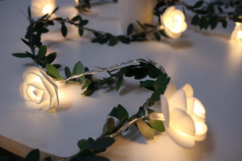 Frendorf | RoseGlow LED Lichterkette mit Rosenranken | Romantische Dekoration | Für Zuhause & Feste
