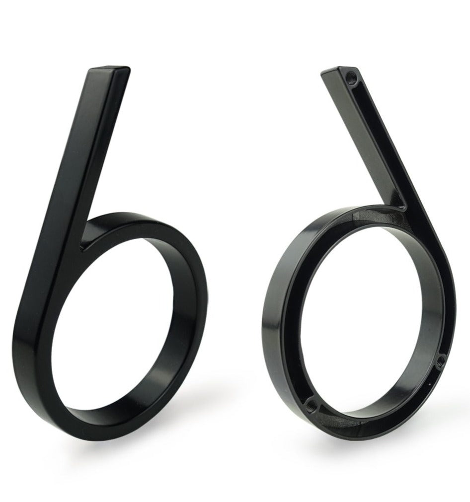 Royelux Moderne Hausnummern - Rostfreies Zinklegierung, Schwarze Oberfläche, 5" Hoch