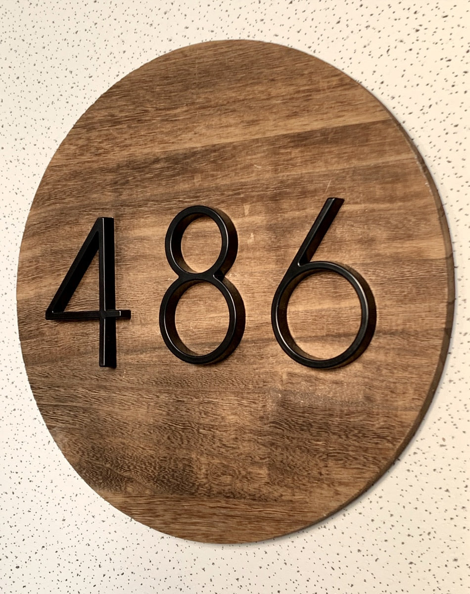 Royelux Moderne Hausnummern - Rostfreies Zinklegierung, Schwarze Oberfläche, 5" Hoch