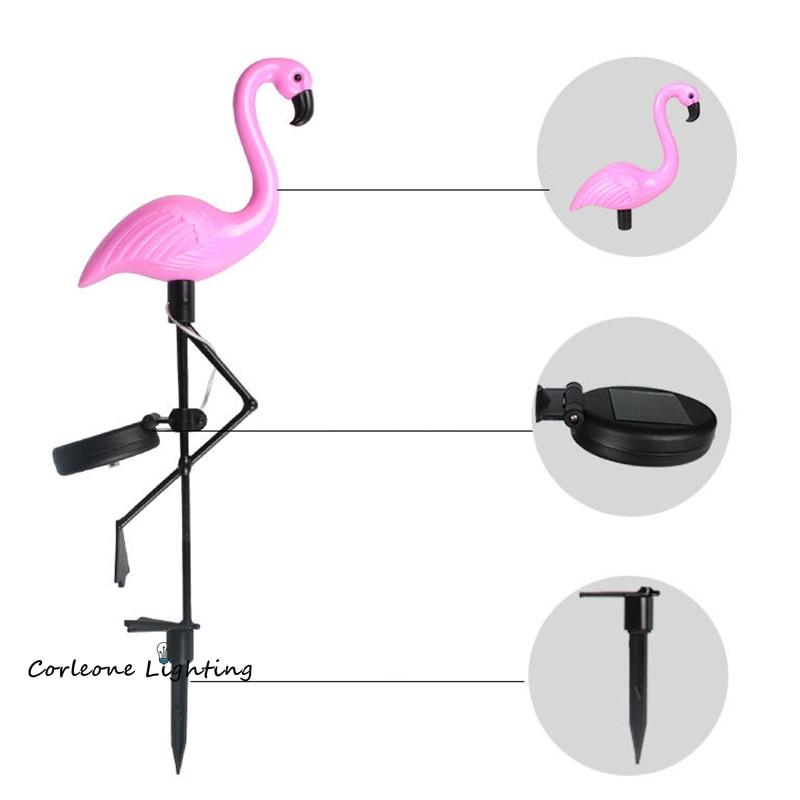 Frendorf | FlamiGlow Solar Gartenlampe | Solarbetriebene Flamingo-Deko | Wetterfeste Außenbeleuchtung für Garten & Terrasse