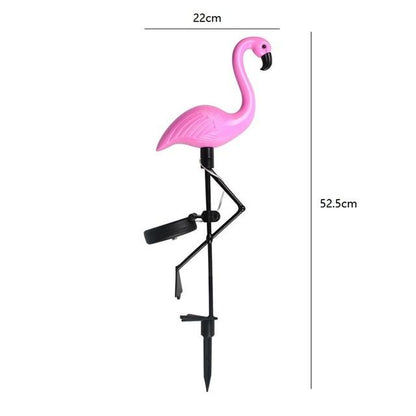 Frendorf | FlamiGlow Solar Gartenlampe | Solarbetriebene Flamingo-Deko | Wetterfeste Außenbeleuchtung für Garten & Terrasse