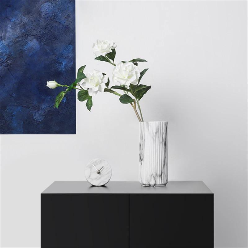 Frendorf | StoneCrest Strukturierte Marmor-Blumenvase | Elegantes Design | Hochwertige Dekoration | Modern und Luxuriös