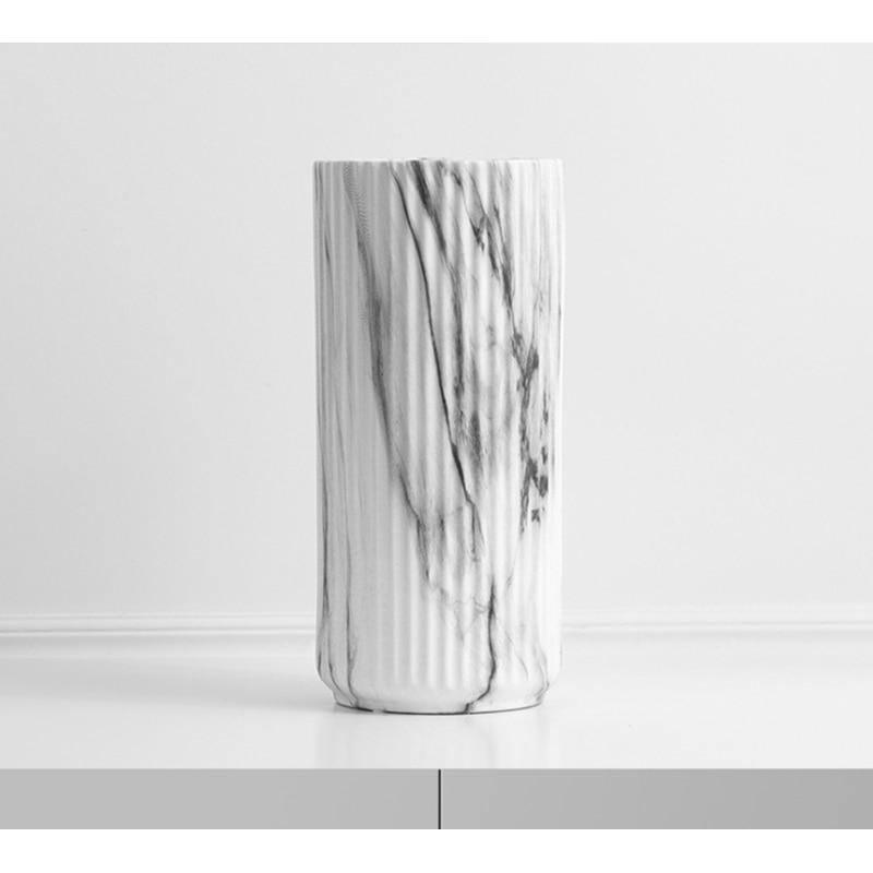 Frendorf | StoneCrest Strukturierte Marmor-Blumenvase | Elegantes Design | Hochwertige Dekoration | Modern und Luxuriös